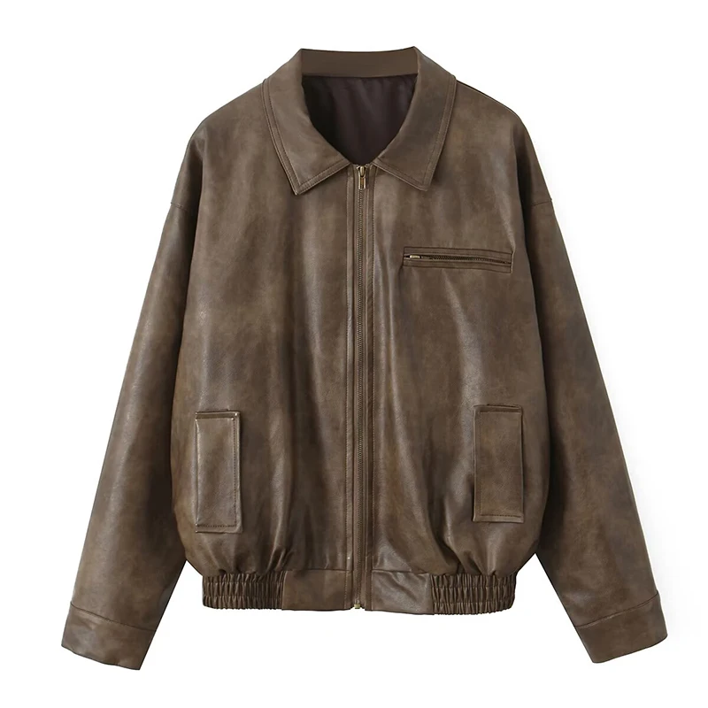 YENKYE Autumn Winter Women Long Sleeve Lapel Collar Faux Leather Jacket Fashion Loose Zipper PU Coat Female Motorcycle Outfits
YENKYE Autumn Winter Women Long Sleeve Lapel Collar Faux Leather Jacket Fashion Loose Zipper PU Coat Female Motorcycle Outfits