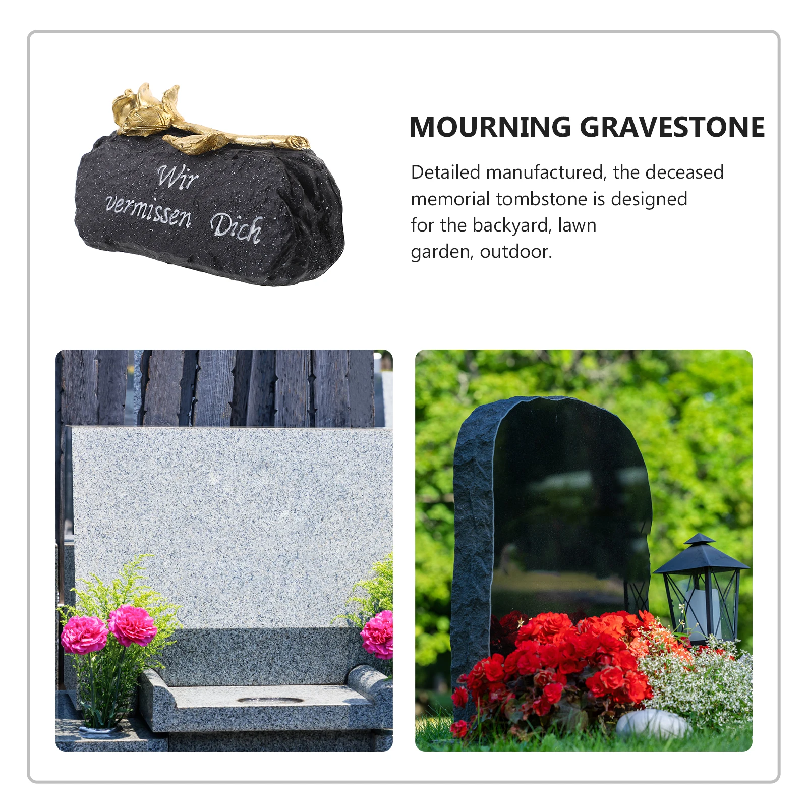 Resin Memorial Tombstone Deceased Relatives Mourning Sacrificial Props Outdoor Garden Lawn Decoration Durable Waterproof Craft
Resin Memorial Tombstone Deceased Relatives Mourning Sacrificial Props Outdoor Garden Lawn Decoration Durable Waterproof Craft