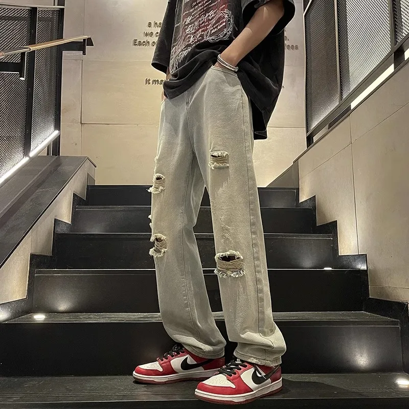 Aymelon American Retro Thin Denim Jeans Men's Summer Casual Loose High Street Straight Leg Pants Torn Hole Jeans Loose Fit
Aymelon American Retro Thin Denim Jeans Men's Summer Casual Loose High Street Straight Leg Pants Torn Hole Jeans Loose Fit