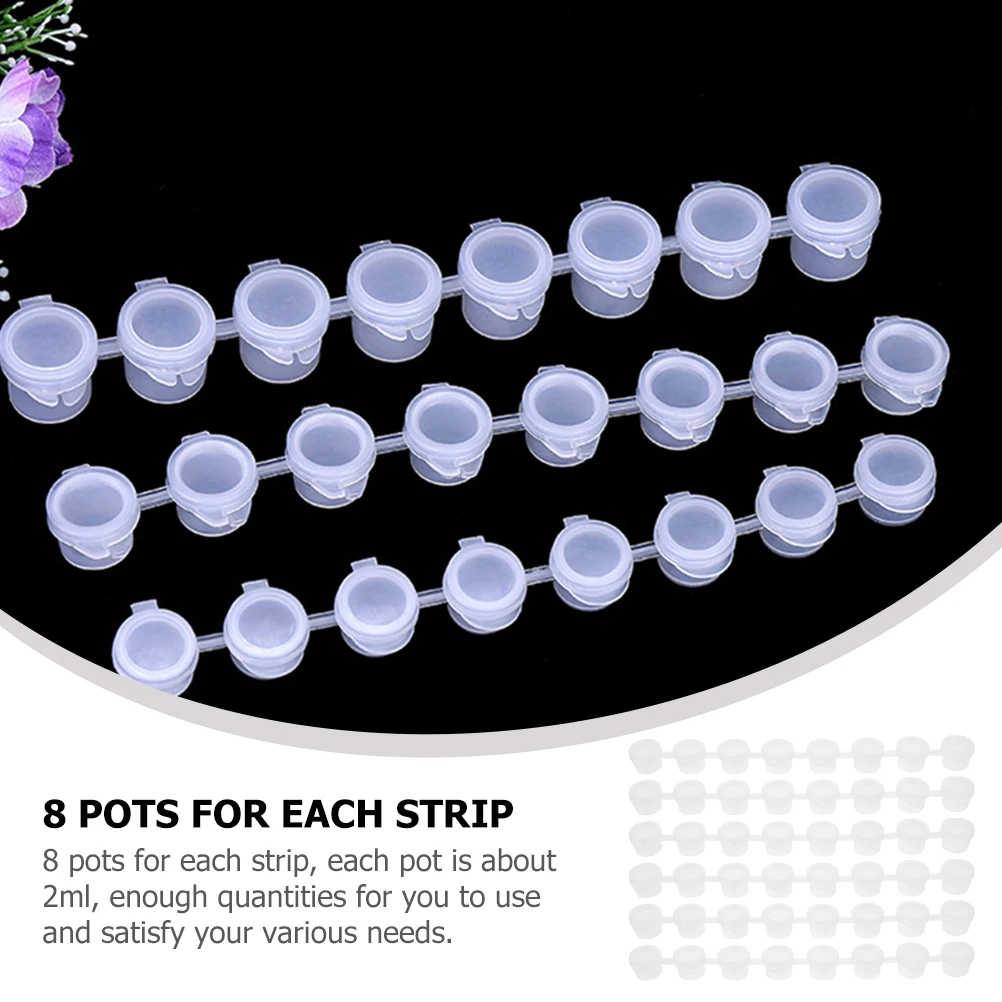 50pcs Empty 2ml 8 Pot Watercolor Pigment Boxes Clear Plastic Storage Strips for Painting Art Supplies Paint Cups Containers Box
50pcs Empty 2ml 8 Pot Watercolor Pigment Boxes Clear Plastic Storage Strips for Painting Art Supplies Paint Cups Containers Box