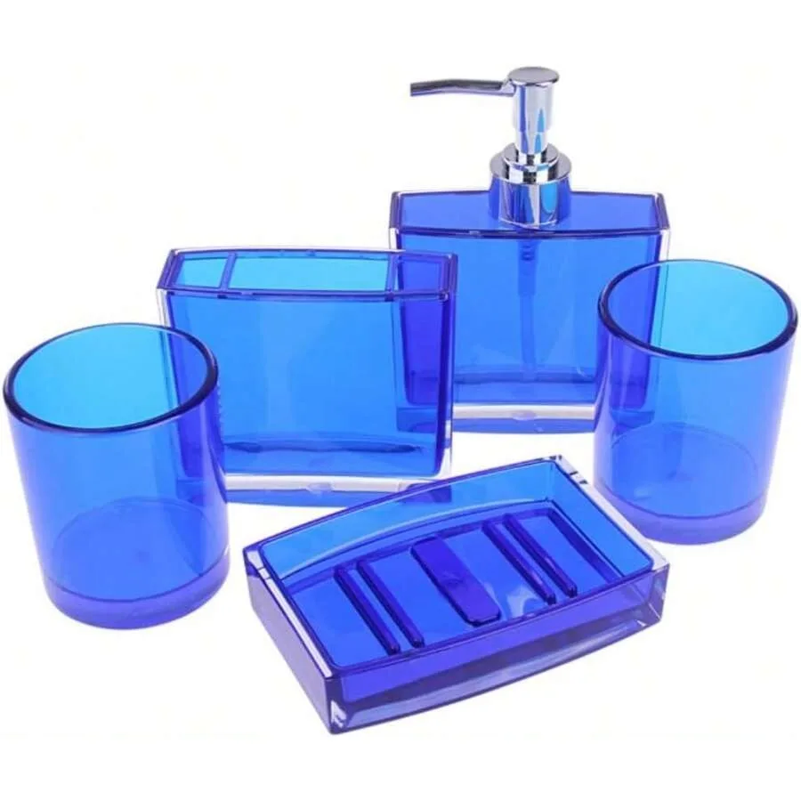 Bathroom Accessories Set, Acrylic Bathroom Accessory Set With Soap Dispenser, Soap Dish, Toothbrush Holder, Tumbler, Modern Bat
Bathroom Accessories Set, Acrylic Bathroom Accessory Set With Soap Dispenser, Soap Dish, Toothbrush Holder, Tumbler, Modern Bat