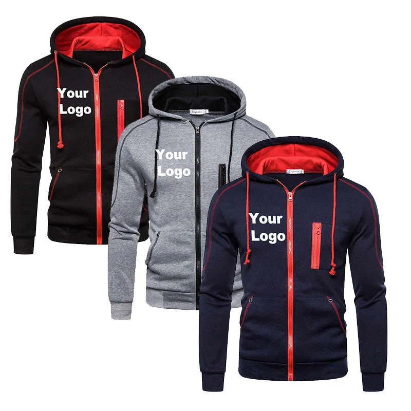 Custom Logo Men Hooded Sweatshirt Fashion Zipper Jacket Casual Sports Diy Hoodies Streetwear Male Zipper Cardigan
Custom Logo Men Hooded Sweatshirt Fashion Zipper Jacket Casual Sports Diy Hoodies Streetwear Male Zipper Cardigan