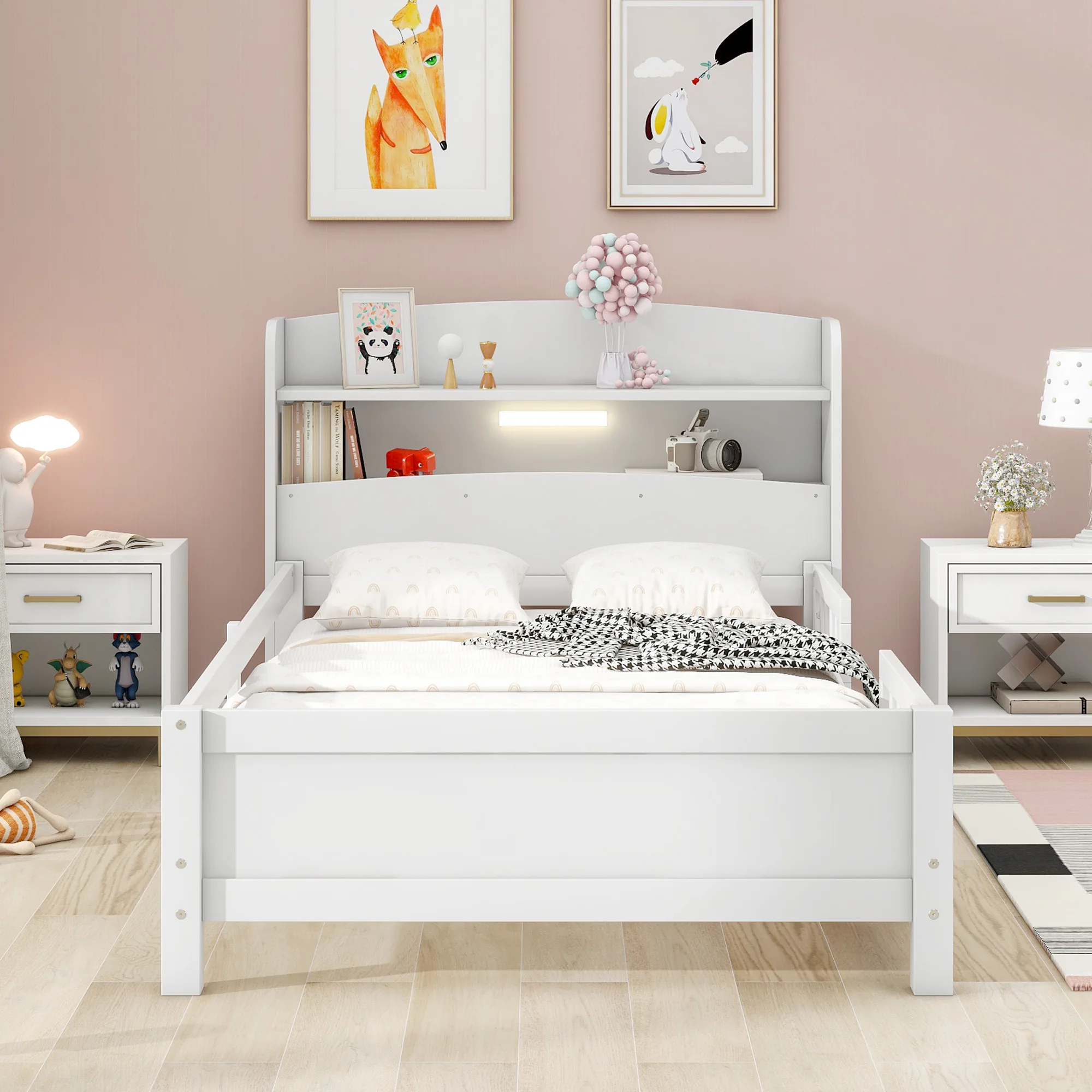 Spot Goods Kids Twin Beds High Quality Modern Full LED Light Boy Girl Baby Solid Wood Bed With Guardrail for Children's Bedroom
Spot Goods Kids Twin Beds High Quality Modern Full LED Light Boy Girl Baby Solid Wood Bed With Guardrail for Children's Bedroom