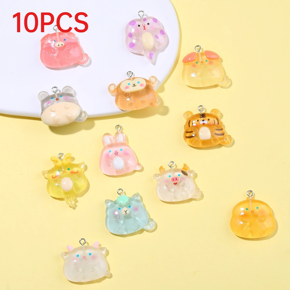 10Pcs Glow In Dark Zodiac Animal Resin Charms Cartoon Pendants DIY Jewelry Accessories For Keychains Phone Straps
10Pcs Glow In Dark Zodiac Animal Resin Charms Cartoon Pendants DIY Jewelry Accessories For Keychains Phone Straps