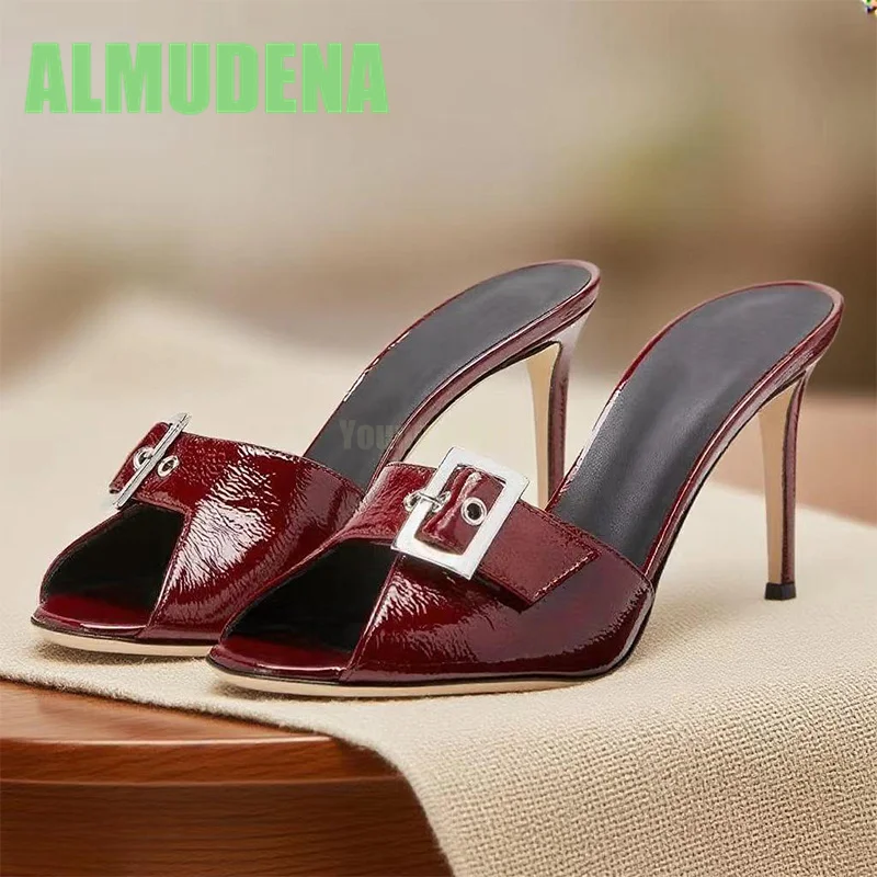 Buckle Thin Heel Sandals Fashionable Fish Mouth Paint Solid Color Back Empty High-Heeled Slippers Sandalias Zapatos De Mujer
Buckle Thin Heel Sandals Fashionable Fish Mouth Paint Solid Color Back Empty High-Heeled Slippers Sandalias Zapatos De Mujer