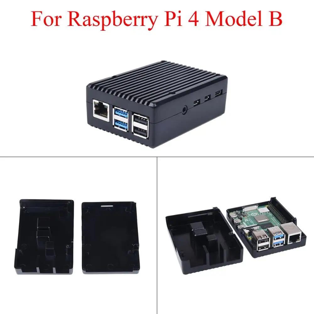 Raspberry Pi 4 Aluminum Alloy Case Cover Black Box Metal Protective Shell Cooling Enclosure For Raspberry Pi 4 Model B
Raspberry Pi 4 Aluminum Alloy Case Cover Black Box Metal Protective Shell Cooling Enclosure For Raspberry Pi 4 Model B