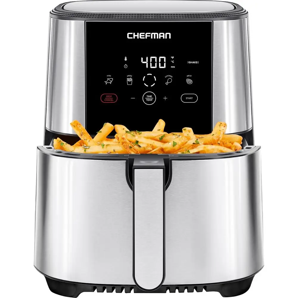 5-Quart Digital Touch Air Fryer, Family Size, One-Touch Presets, Nonstick, Dishwasher Safe, Stainless Steel
5-Quart Digital Touch Air Fryer, Family Size, One-Touch Presets, Nonstick, Dishwasher Safe, Stainless Steel