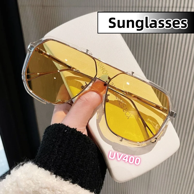 Unisex Luxury Large-frame Sunshade UV400 Sunglasses Outdoor Beach Travel Blue Light Blocking Street Shooting Plain Glasses
Unisex Luxury Large-frame Sunshade UV400 Sunglasses Outdoor Beach Travel Blue Light Blocking Street Shooting Plain Glasses