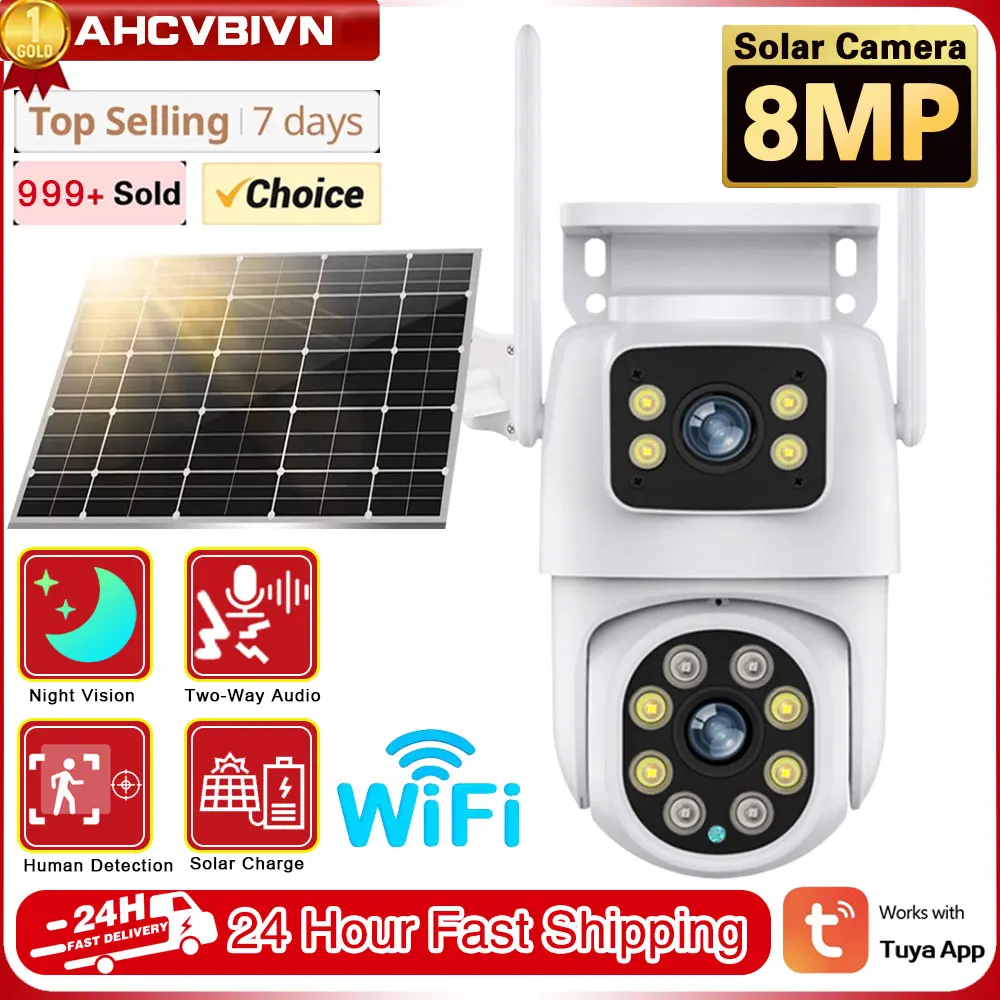 Tuya 8MP WiFi Camera 4K Surveillance Dual Lens Dual Screen PTZ Home Security-Protection CCTV Mini Video Security Camera Outdoor
Tuya 8MP WiFi Camera 4K Surveillance Dual Lens Dual Screen PTZ Home Security-Protection CCTV Mini Video Security Camera Outdoor