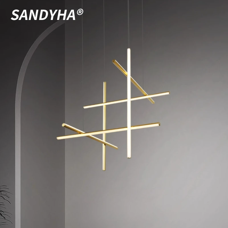 SANDYHA Italy Minimalist Line Pendant Lights Restaurant Hanging Chandelier Living Room Decor LED Lamp Indoor Lighting Fixtures
SANDYHA Italy Minimalist Line Pendant Lights Restaurant Hanging Chandelier Living Room Decor LED Lamp Indoor Lighting Fixtures