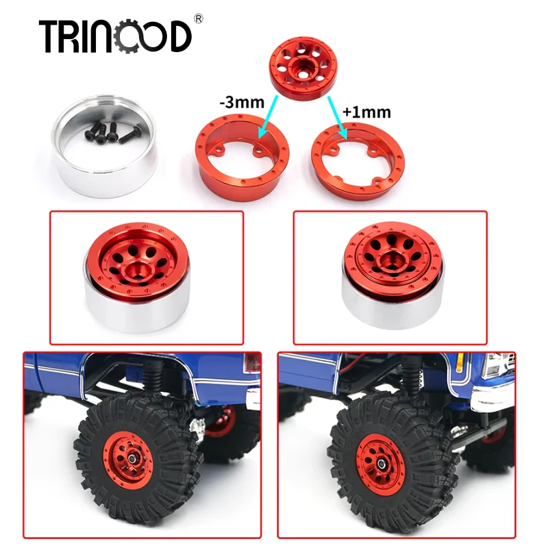 TRINOOD 4 шт. + 1 мм/-3 мм смещенные диски из сплава с бусинами для TRX-4M 1/18 RC гусеничный автомобиль, колеса, обновленные детали
TRINOOD 4 шт. + 1 мм/-3 мм смещенные диски из сплава с бусинами для TRX-4M 1/18 RC гусеничный автомобиль, колеса, обновленные детали