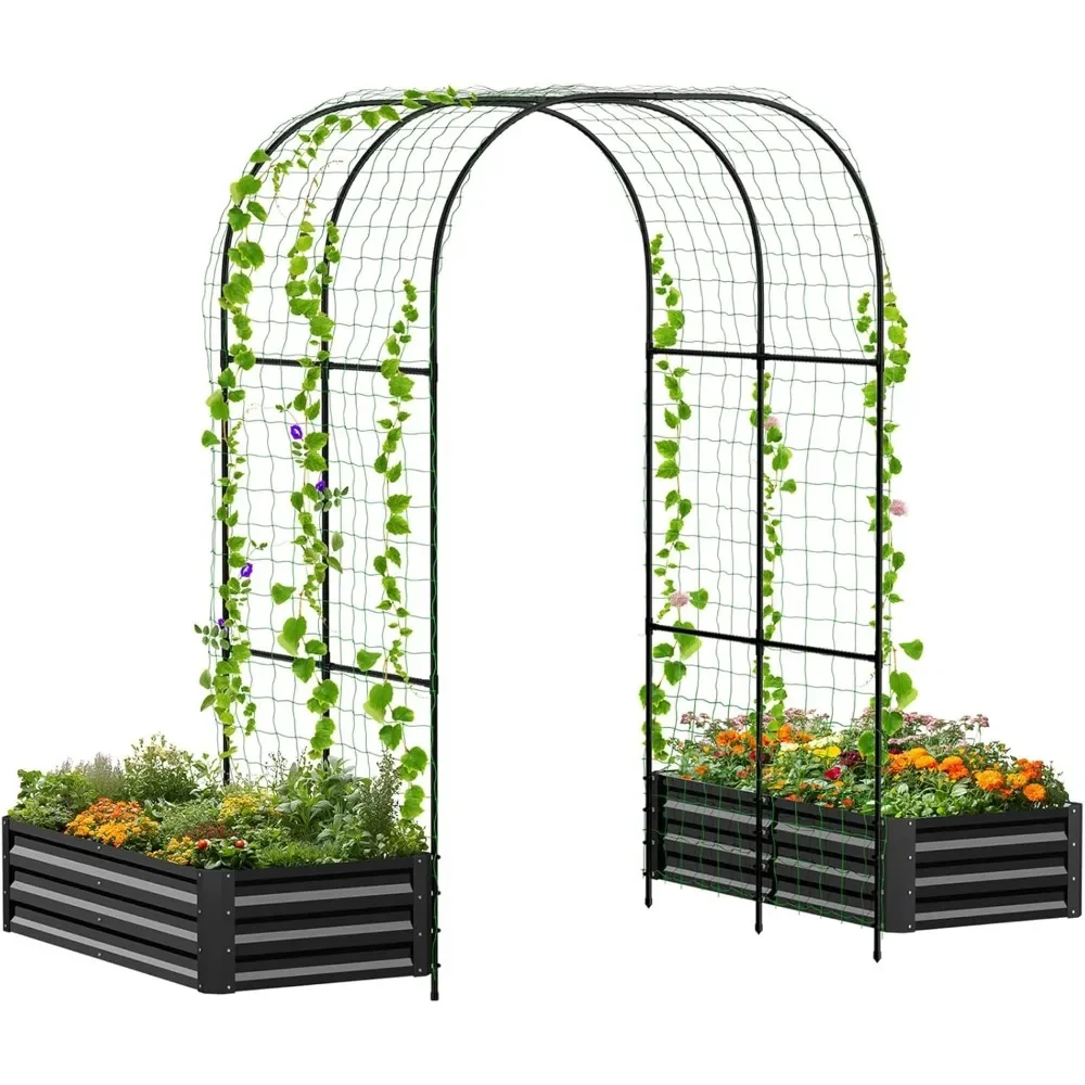 87in Tall Arched Trellis for Climbing Plants, Galvanized Planter Garden Box Outdoor for Gardening, Climbing Vegetables, Flowers.
87in Tall Arched Trellis for Climbing Plants, Galvanized Planter Garden Box Outdoor for Gardening, Climbing Vegetables, Flowers.