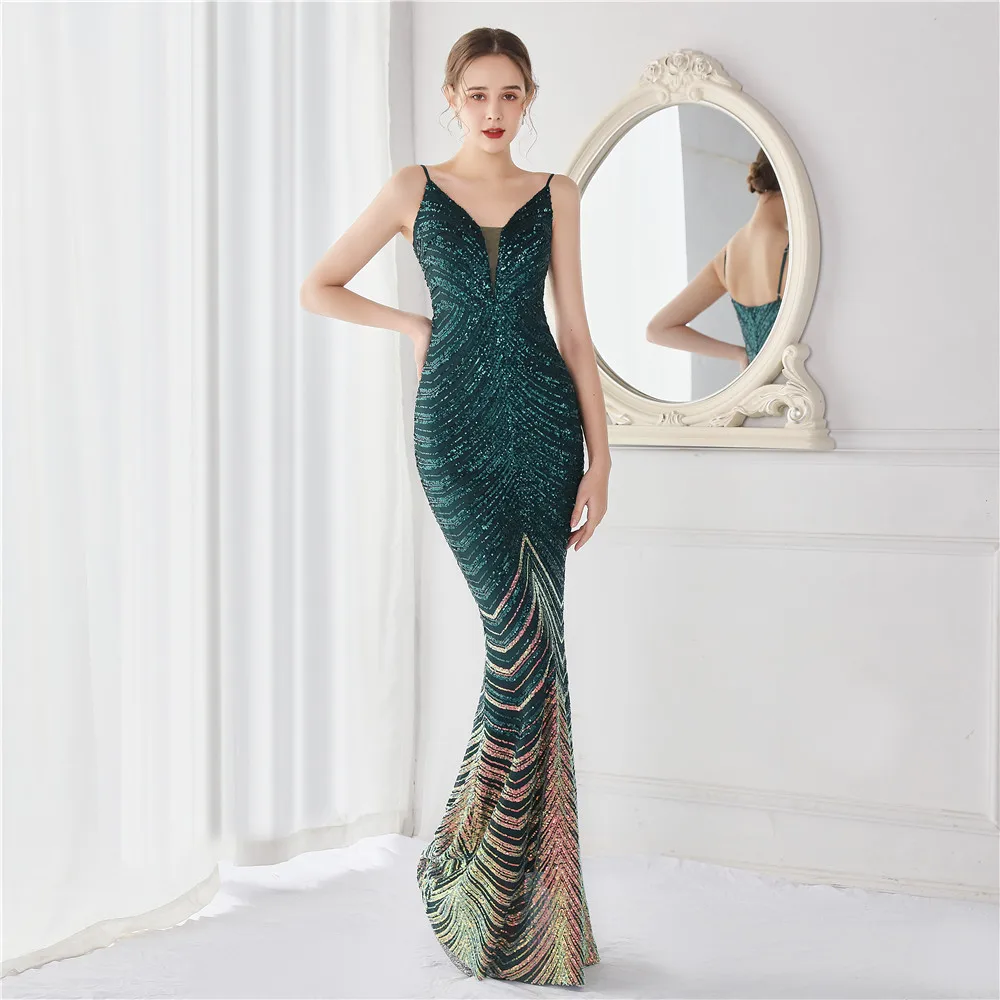 2022 New Women Elegant Spaghetti Strap Sleeveless Formal Evening Dress Sexy Mermaid Sequin Backless Party Maxi Dress Vestidos
2022 New Women Elegant Spaghetti Strap Sleeveless Formal Evening Dress Sexy Mermaid Sequin Backless Party Maxi Dress Vestidos