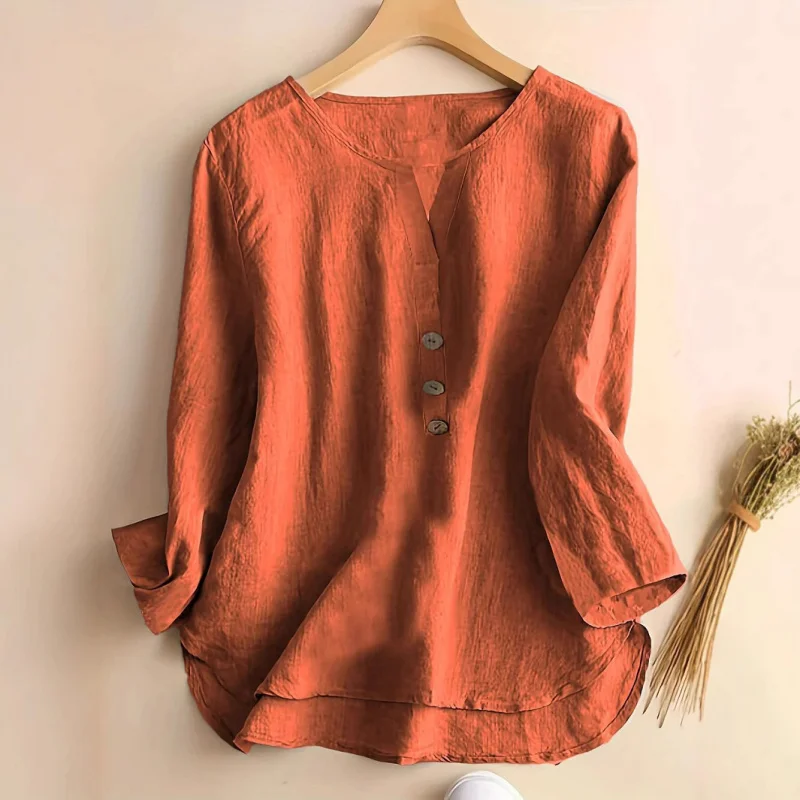 2025New European and American New Fashion Ladies Popular Solid Color Notched Collar Shirt Casual Button Shirt
2025New European and American New Fashion Ladies Popular Solid Color Notched Collar Shirt Casual Button Shirt