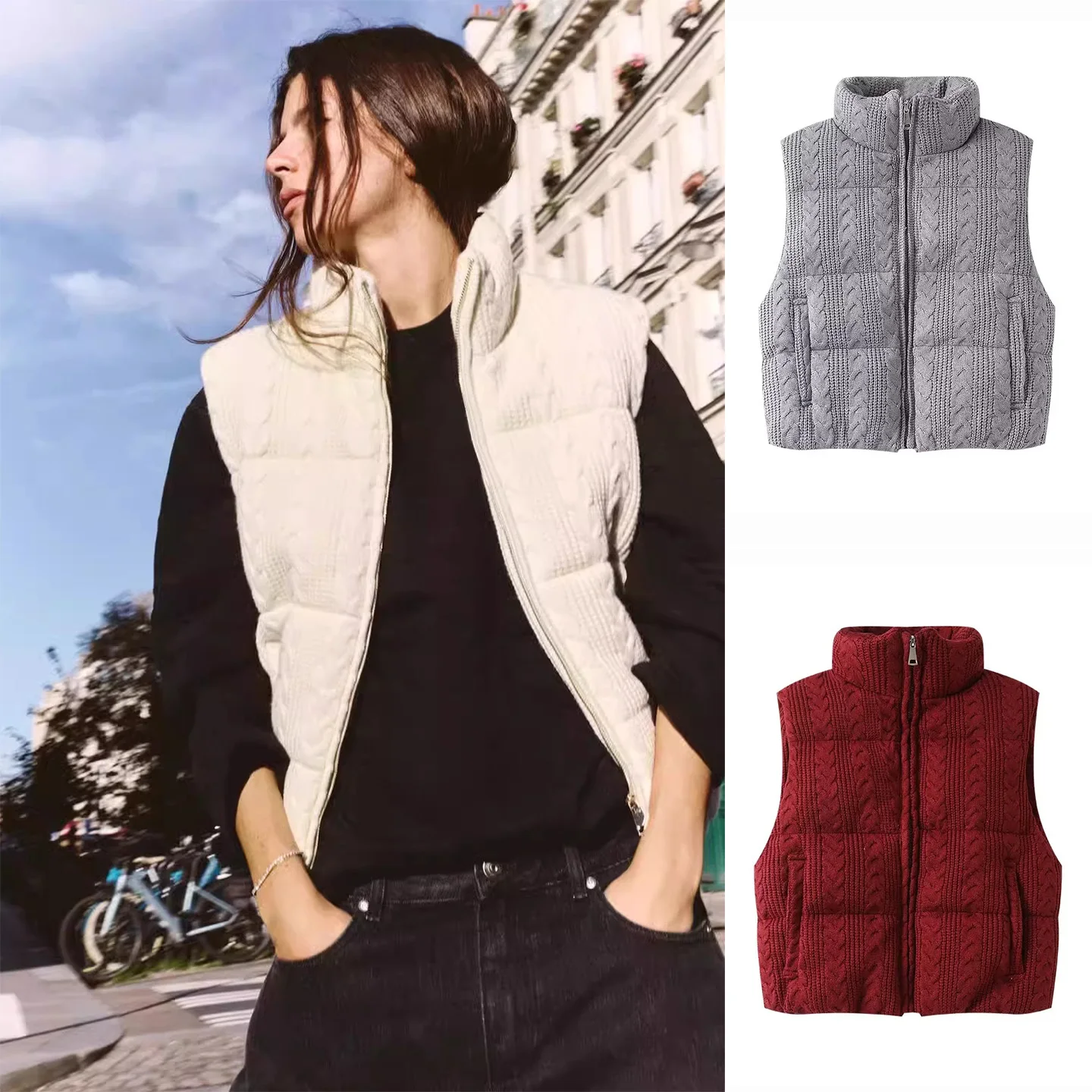 Spring Women's Minimalist Style Stand Collar Sleeveless Zipper Short Knitted Cotton Vest Tank Top 6318224 Fashionable Casual ...
Spring Women's Minimalist Style Stand Collar Sleeveless Zipper Short Knitted Cotton Vest Tank Top 6318224 Fashionable Casual ...