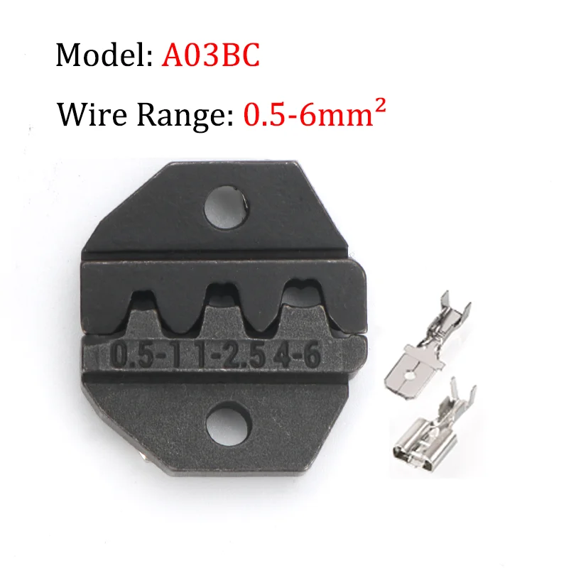 Crimping Plier Jaws Insulate Die Sets for Cable Ferrule Terminals 4-6mm 03C/16WF/30J/30BC/04WFC/03B/35WF/10A
Crimping Plier Jaws Insulate Die Sets for Cable Ferrule Terminals 4-6mm 03C/16WF/30J/30BC/04WFC/03B/35WF/10A