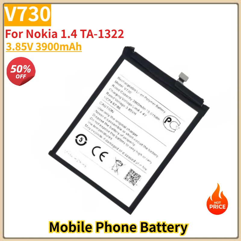 V730 High Quality Phone Battery 3.85V 3900mAh For Nokia 1.4 TA-1322 Brand New Replacement Battery
V730 High Quality Phone Battery 3.85V 3900mAh For Nokia 1.4 TA-1322 Brand New Replacement Battery