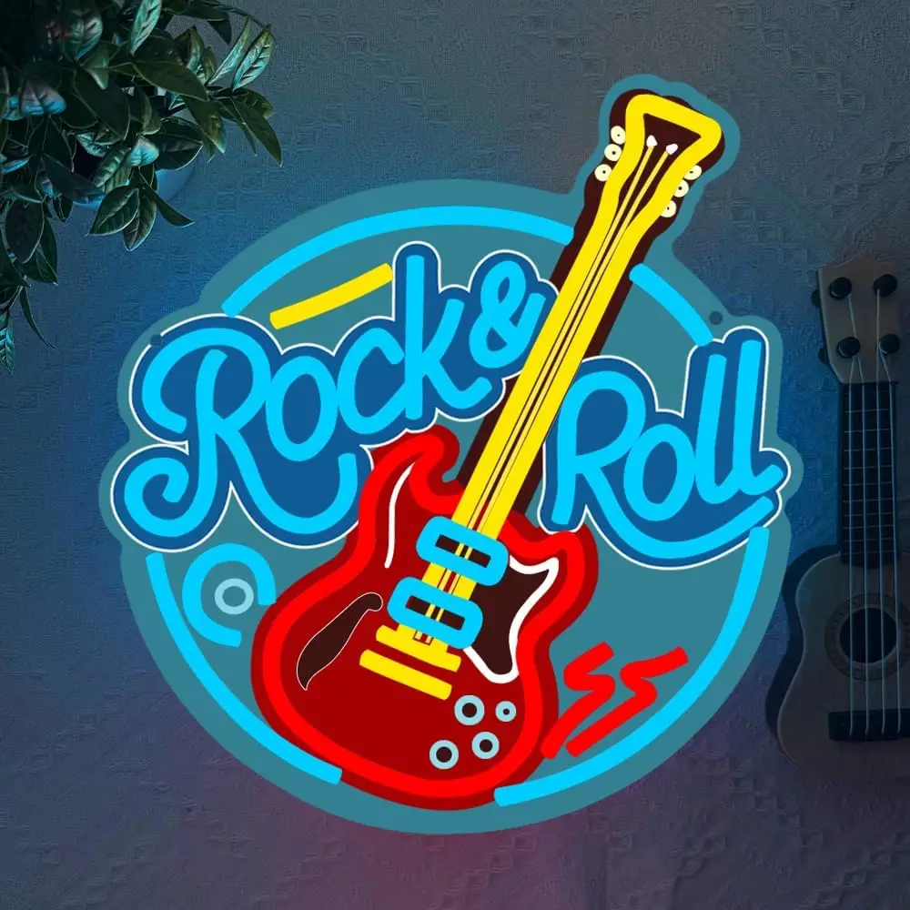 Rock and Roll Live Music LED Neon Signs Cool Guitar Neon Lights for Music Studio Bedroom Party Bar Man Cave Decor Gift Dimmable
Rock and Roll Live Music LED Neon Signs Cool Guitar Neon Lights for Music Studio Bedroom Party Bar Man Cave Decor Gift Dimmable