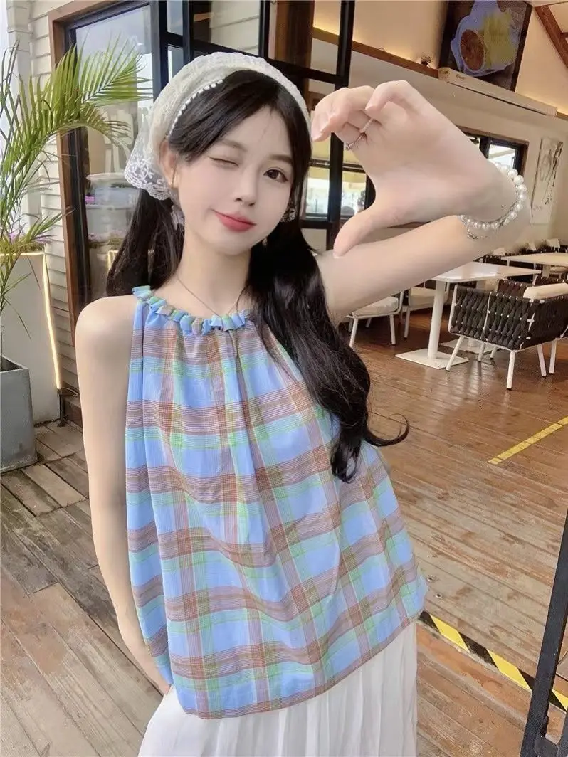 2025 Women's Lace-Up Plaid O-neck Sleeveless Vests Summer Vintage Oversized Strapless Loose Versatile Tank Top Casual Fashion
2025 Women's Lace-Up Plaid O-neck Sleeveless Vests Summer Vintage Oversized Strapless Loose Versatile Tank Top Casual Fashion