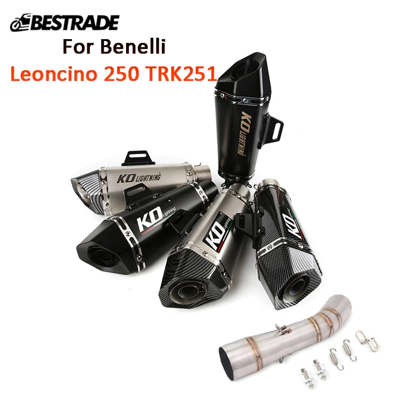Для Benelli Leoncino 250 TRK251 выхлопная система мотоцикла среднее звено трубы надевается 51 мм глушитель с DB Killer из нержавеющей стали
Для Benelli Leoncino 250 TRK251 выхлопная система мотоцикла среднее звено трубы надевается 51 мм глушитель с DB Killer из нержавеющей стали