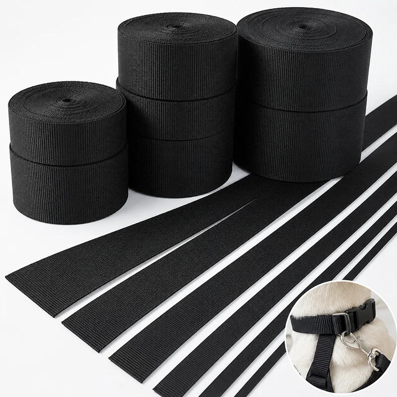 15Meters 10-100mm Black Nylon Webbing Band for Pet Collar Leash Harness Safety Belt Dog Strap Adjustable Ribbon Binding Material
15Meters 10-100mm Black Nylon Webbing Band for Pet Collar Leash Harness Safety Belt Dog Strap Adjustable Ribbon Binding Material