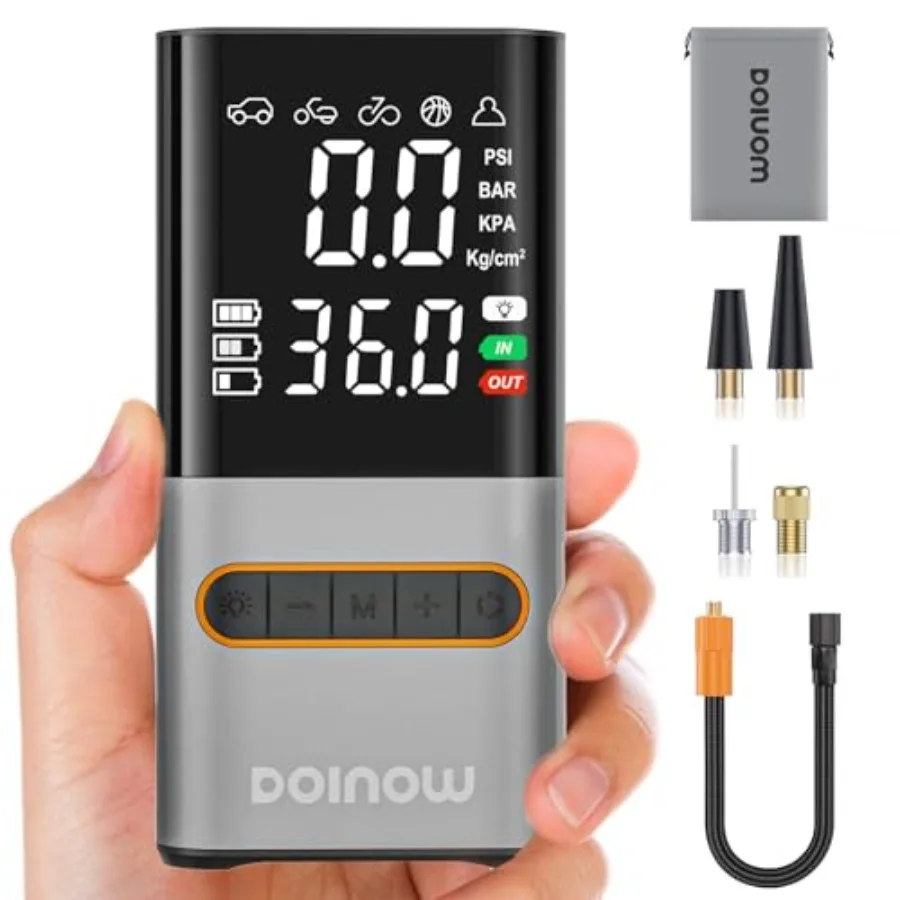 Tire Inflator Portable Air Compressor Cordless Mini Bike Pump with Digital Dual Values Display 150 PSI Car Tires Air Pump with
Tire Inflator Portable Air Compressor Cordless Mini Bike Pump with Digital Dual Values Display 150 PSI Car Tires Air Pump with