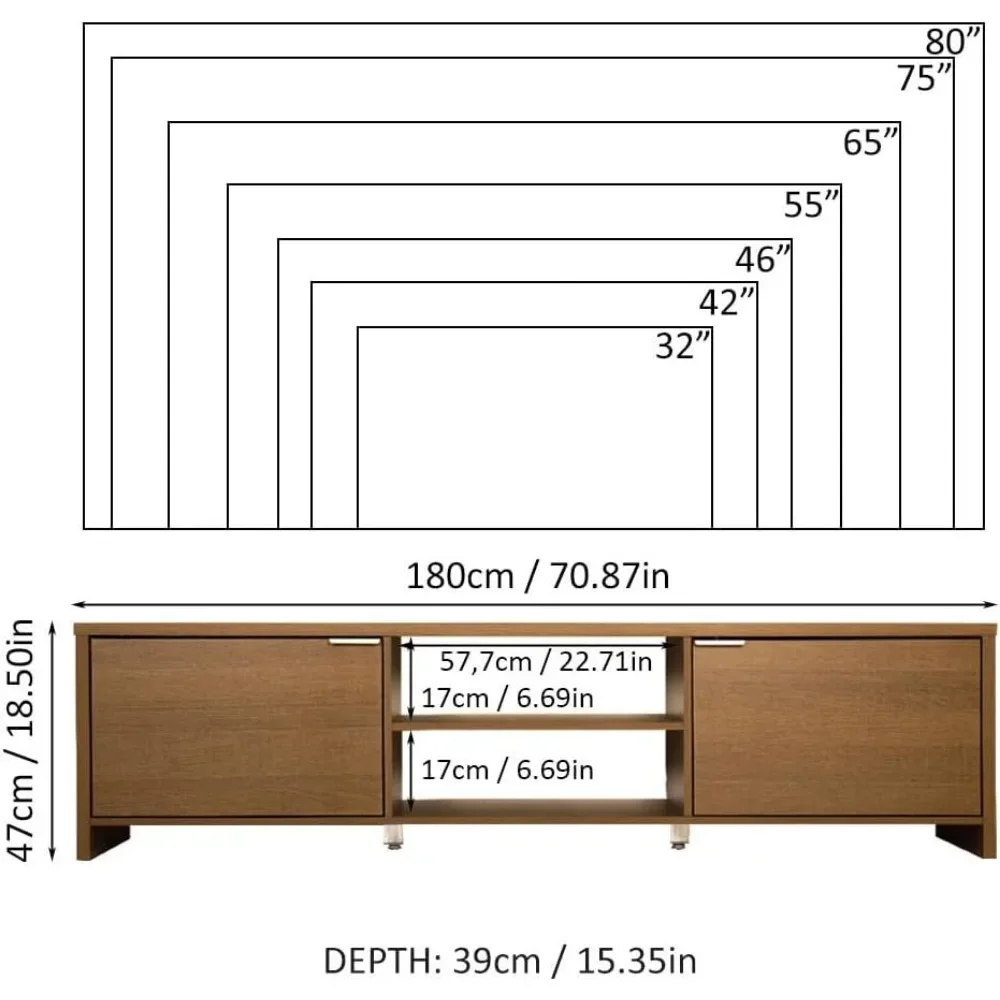 71" With Cable Management Tv Wall Cabinet Fits TV Tables Up to 80" Wooden Home Furniture for Modern Television Stand Living Room
71" With Cable Management Tv Wall Cabinet Fits TV Tables Up to 80" Wooden Home Furniture for Modern Television Stand Living Room
