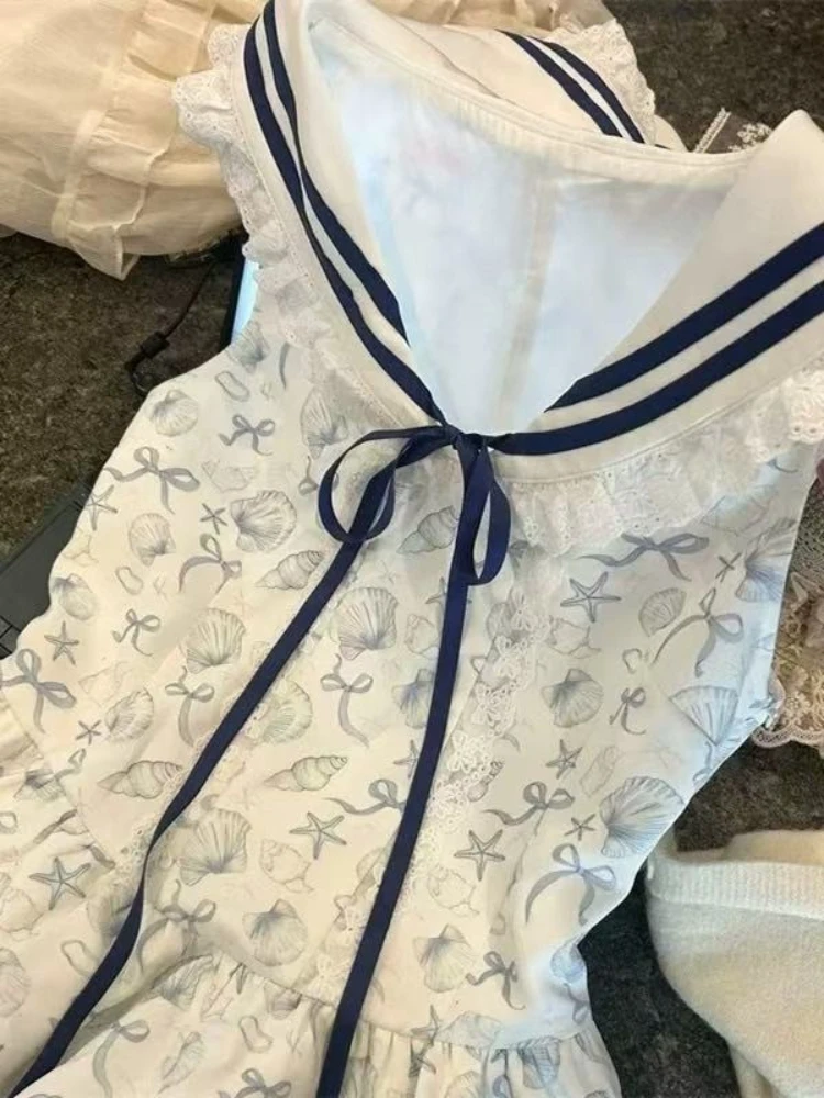 Japanese Sweet Preppy Style 2 Piece Set Women Lace Bow Sailor Collar Floral Mini Dress + Cardigan Summer Kawaii Casual Outfits
Japanese Sweet Preppy Style 2 Piece Set Women Lace Bow Sailor Collar Floral Mini Dress + Cardigan Summer Kawaii Casual Outfits