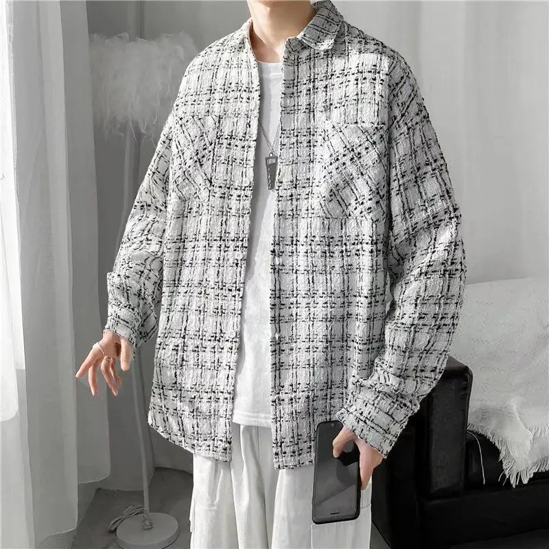 Trendy Plaid Woolen Coat Men's Loose Fit Autumn Winter New Sle Korean Faion Streetwear Little Fraance Windbreaker Jaet
Trendy Plaid Woolen Coat Men's Loose Fit Autumn Winter New Sle Korean Faion Streetwear Little Fraance Windbreaker Jaet