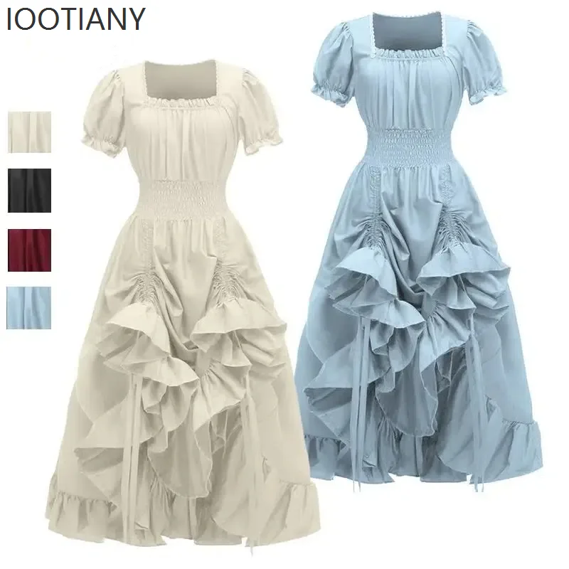 Medieval Vintage French Square Neck Blue Short Sleeve Elegant Dress Adult Women Halloween Dress Up Party Stage Role Play Costume
Medieval Vintage French Square Neck Blue Short Sleeve Elegant Dress Adult Women Halloween Dress Up Party Stage Role Play Costume
