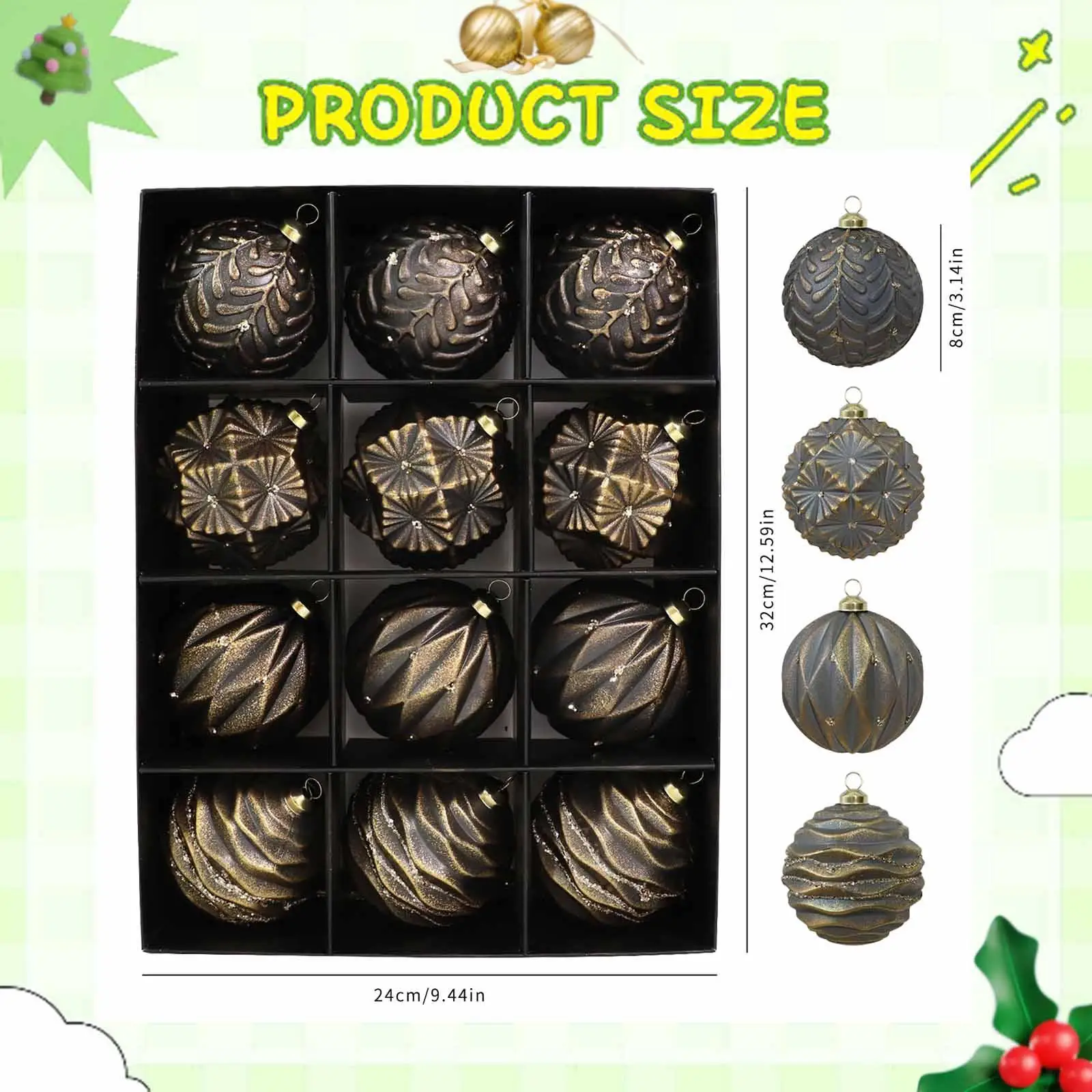 Retro PVC Christmas Ball Ornaments Hanging Decorations for Xmas Tree Party Holiday Wedding Centerpiece
Retro PVC Christmas Ball Ornaments Hanging Decorations for Xmas Tree Party Holiday Wedding Centerpiece