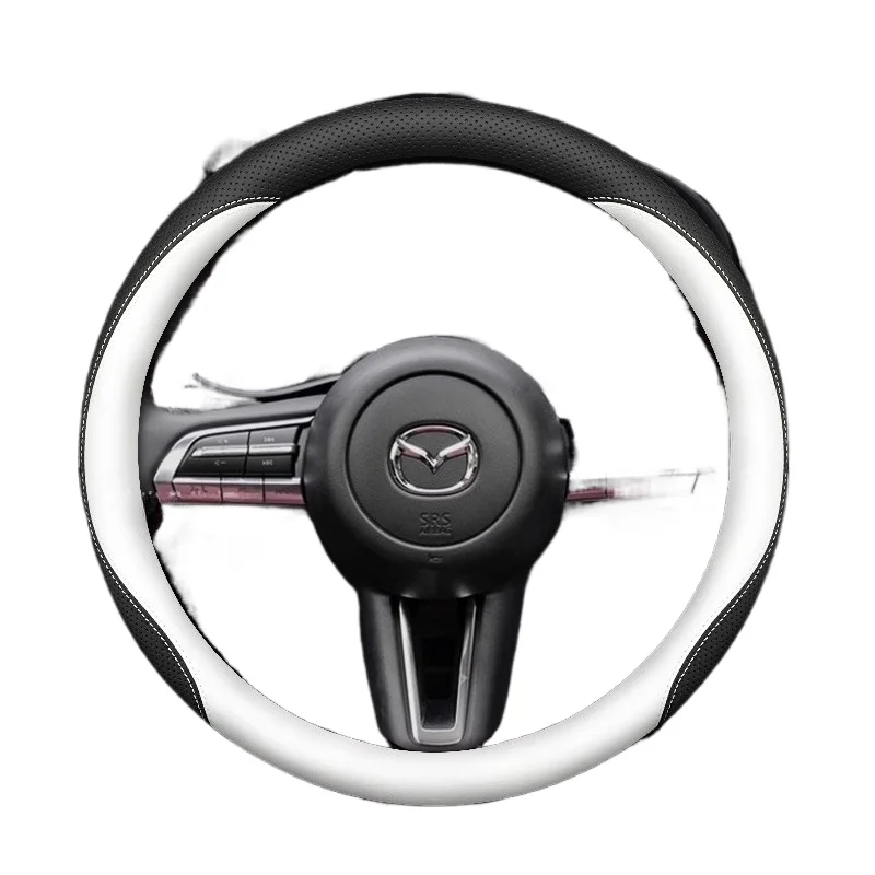 Leather Car Steering Wheel Cover for Mazda 2 3 CX5 CX30 CX3 CX60 CX90 2025 2026 Interior Accessories 
Leather Car Steering Wheel Cover for Mazda 2 3 CX5 CX30 CX3 CX60 CX90 2025 2026 Interior Accessories