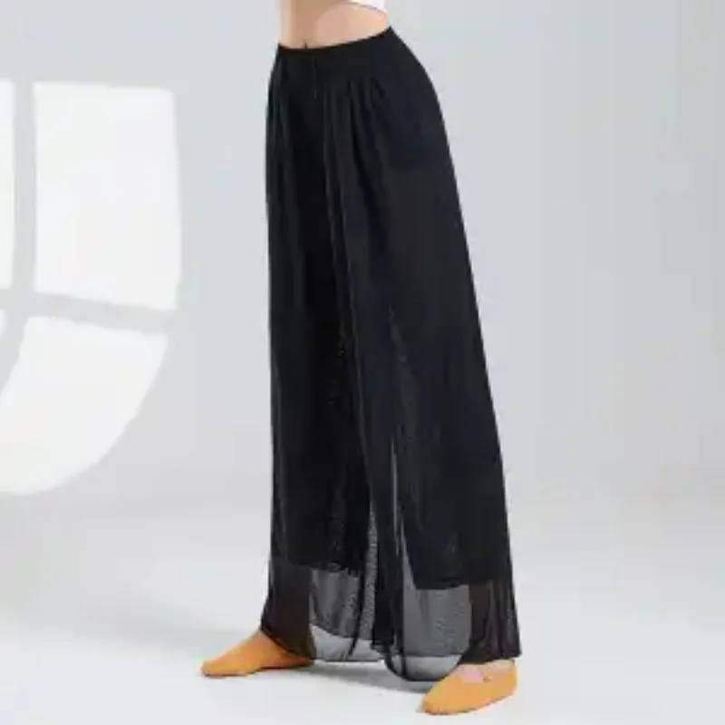 Women's Sheer Mesh Wide Leg Dance Pants High Waist Flowy Trousers for Modern
Women's Sheer Mesh Wide Leg Dance Pants High Waist Flowy Trousers for Modern