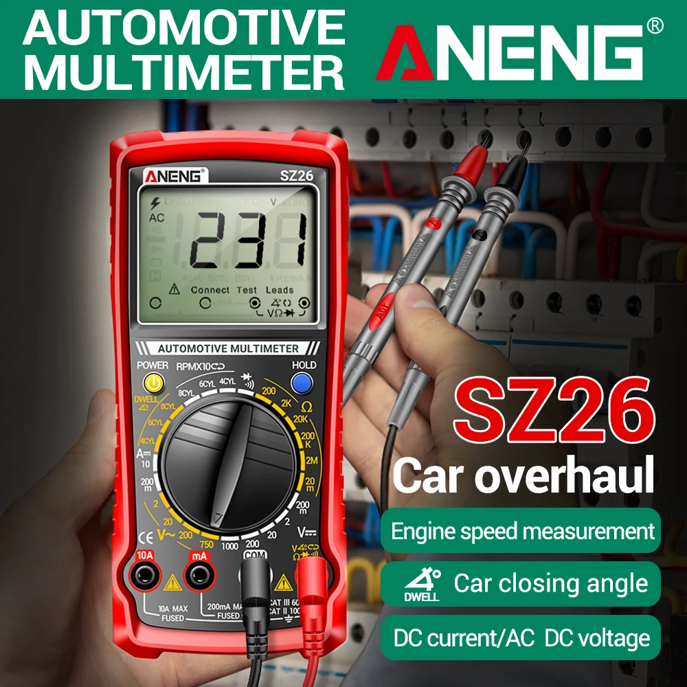 Car Overhaul Multimeter High Precision AC/DC Voltage Resistance Diode Smart Electrician/Household DIY Detection Tools ANENG SZ26
Car Overhaul Multimeter High Precision AC/DC Voltage Resistance Diode Smart Electrician/Household DIY Detection Tools ANENG SZ26