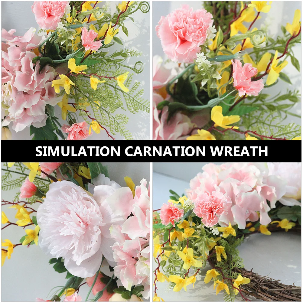 Carnation Wreath Realistic Artificial Flower Ring Door Decor Winter Jasmine Holiday nament Home Party Mother's Day
Carnation Wreath Realistic Artificial Flower Ring Door Decor Winter Jasmine Holiday nament Home Party Mother's Day