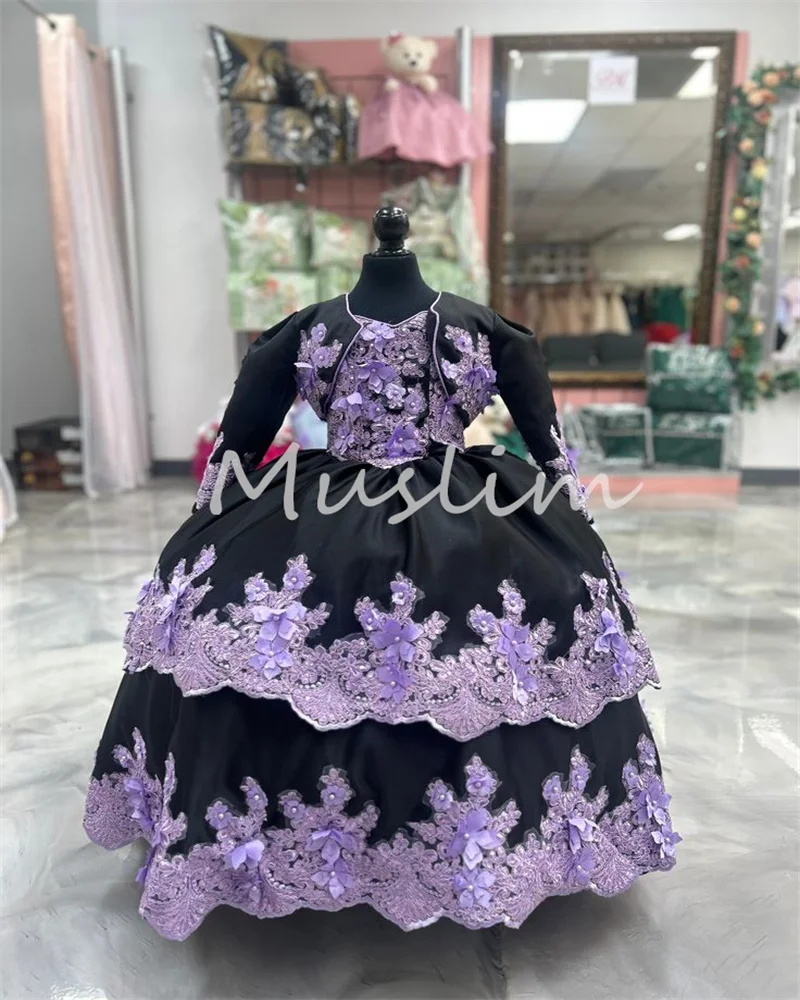 Folklorico Mexican Flower Girls Dress With Jacket 2025 Vestido Mini Quinceañera Dress Black And Lilac Mariachi PageantCustomized
Folklorico Mexican Flower Girls Dress With Jacket 2025 Vestido Mini Quinceañera Dress Black And Lilac Mariachi PageantCustomized