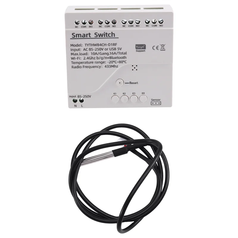 GROCE-Tuya Wi-Fi умный переключатель датчик температуры монитор AC 85-250 В беспроводной умный переключатель для Alexa Google Home 
GROCE-Tuya Wi-Fi умный переключатель датчик температуры монитор AC 85-250 В беспроводной умный переключатель для Alexa Google Home