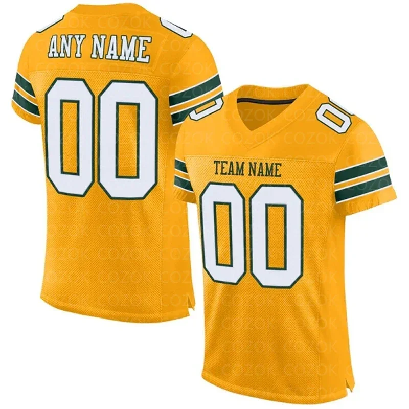 Yellow White series Customized Football Jersey for Men Football Short Sleeves Athletic Tee Shirts
Yellow White series Customized Football Jersey for Men Football Short Sleeves Athletic Tee Shirts