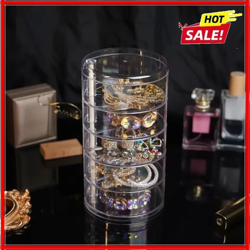 Rotating Jewelry Storage Box Makeup Storage Rack Bracelet Earring Round Plastic Organizer Boxes Holder Display Rack with Cover
Rotating Jewelry Storage Box Makeup Storage Rack Bracelet Earring Round Plastic Organizer Boxes Holder Display Rack with Cover