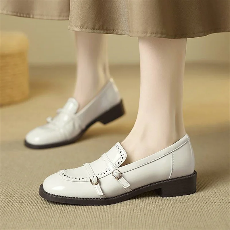 New Retro Spring Women Loafers Genuine Leather Shoes for Women 3cm Chunky Heel Shoes Women Pumps Handmade Shoes CH02
New Retro Spring Women Loafers Genuine Leather Shoes for Women 3cm Chunky Heel Shoes Women Pumps Handmade Shoes CH02