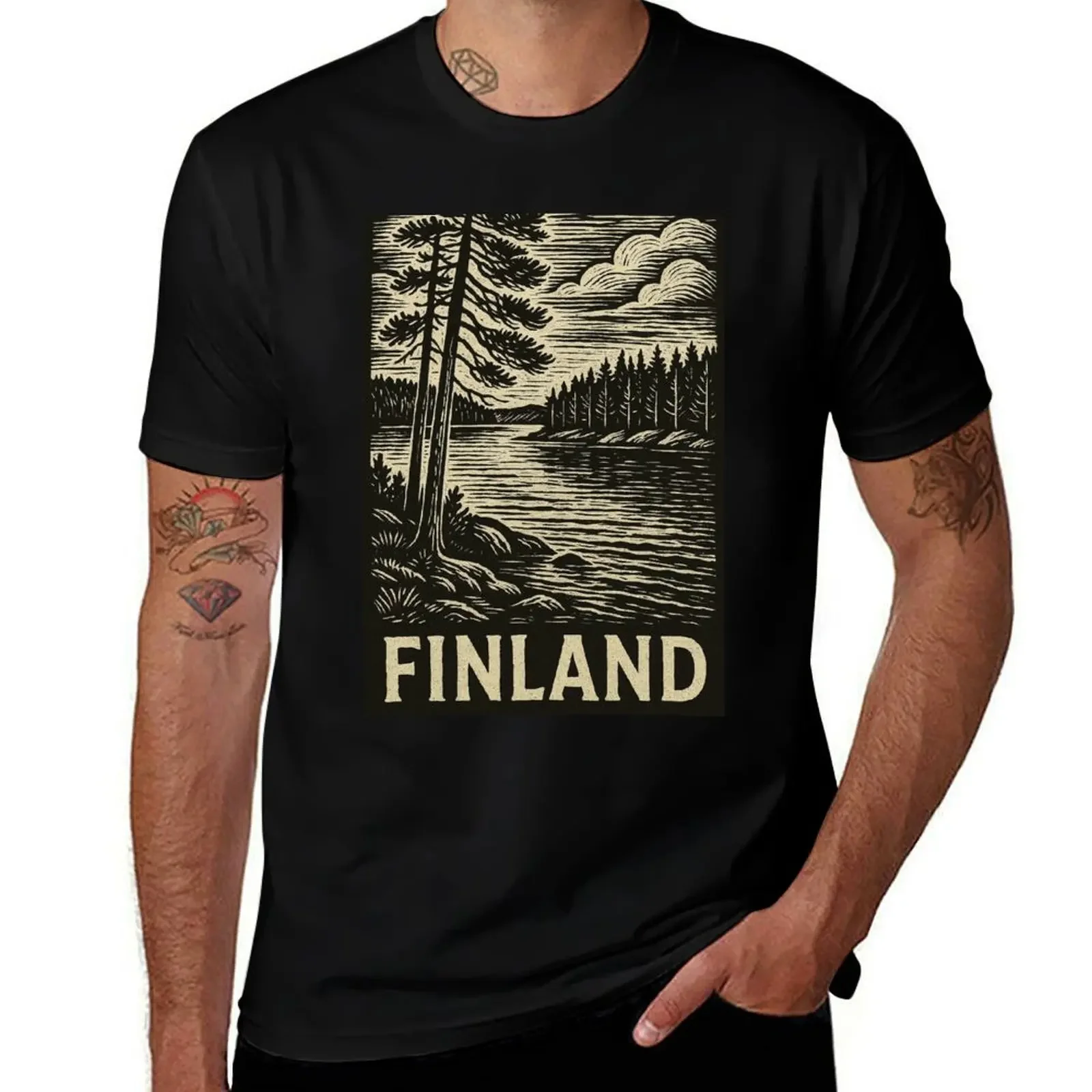 Finland Linocut Style T-Shirt boys animal print shirts graphic Anime t-shirt plain t shirts for men cotton
Finland Linocut Style T-Shirt boys animal print shirts graphic Anime t-shirt plain t shirts for men cotton