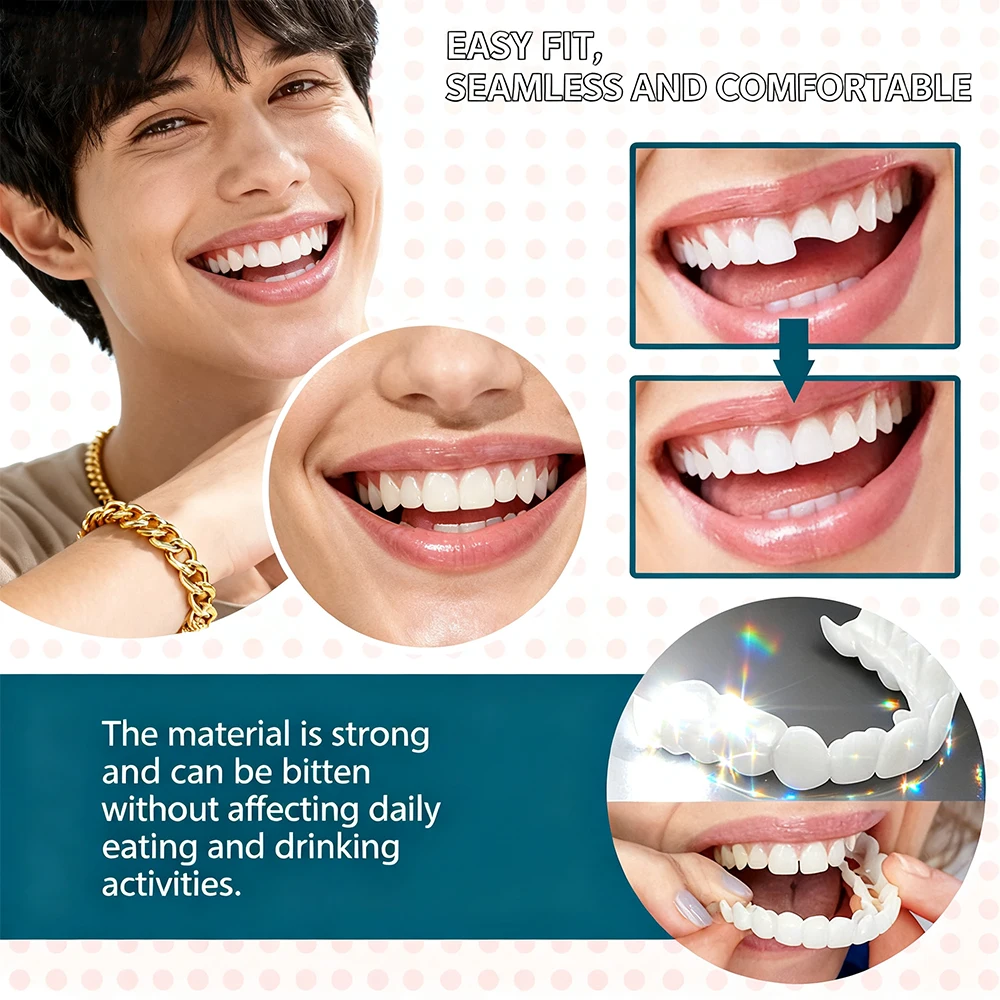 Teeth Veneers Whitening Dentures Braces Temporary False Teeth Cover Perfect Smile Comfortable Fit Denture Kit
Teeth Veneers Whitening Dentures Braces Temporary False Teeth Cover Perfect Smile Comfortable Fit Denture Kit
