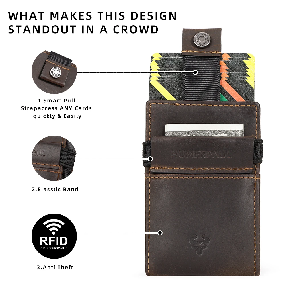 Genuine Leather Slim Minimalist Wallet RFID Blocking Pull-Out Credit Card Holder Portable Thin Men Women Money Clip
Genuine Leather Slim Minimalist Wallet RFID Blocking Pull-Out Credit Card Holder Portable Thin Men Women Money Clip
