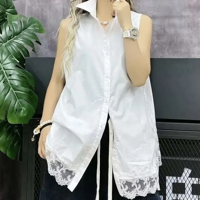 Ранняя осень, новая мода, корейский стиль, модная рубашка с кружевным краем, жилет, топ для женщин
Ранняя осень, новая мода, корейский стиль, модная рубашка с кружевным краем, жилет, топ для женщин