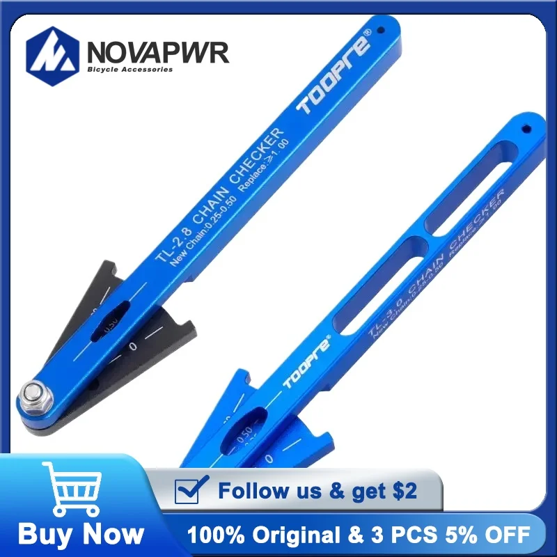 TOOPRE Bicycle Chain Wear Measuring Tool Durable Chain Stretch Detector for MTB Road Bike Cycling Maintenance
TOOPRE Bicycle Chain Wear Measuring Tool Durable Chain Stretch Detector for MTB Road Bike Cycling Maintenance