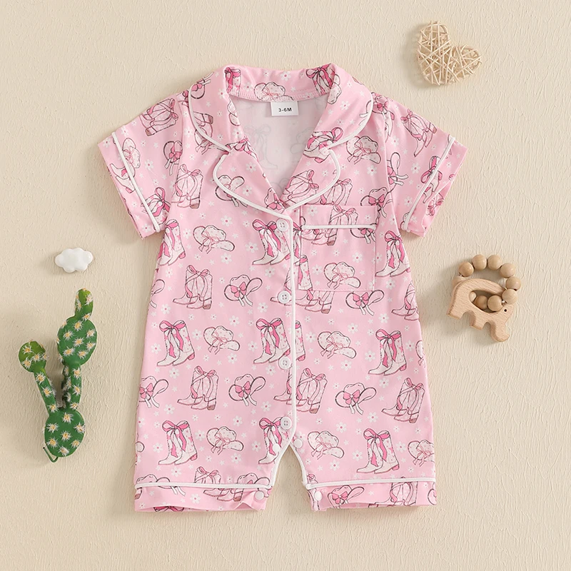 Baby Girls Pajamas Short Sleeve Boots Cactus Print Button Closure Jumpsuit Summer Sleepwear Loungewear
Baby Girls Pajamas Short Sleeve Boots Cactus Print Button Closure Jumpsuit Summer Sleepwear Loungewear