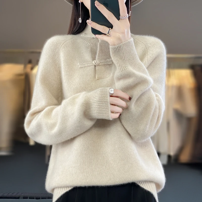 2023 Autumn and Winter New Women's Sweater 100% Wool Sweater High Neck Knitted Casual Pullover Korean Fashion Soft Women's Top
2023 Autumn and Winter New Women's Sweater 100% Wool Sweater High Neck Knitted Casual Pullover Korean Fashion Soft Women's Top