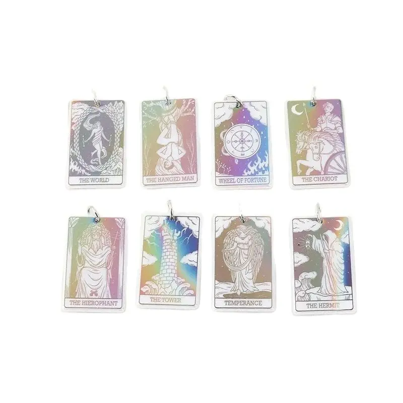 8Pcs /Lot AB Color Tarot Card Charms Creative Acrylic Sun Moon And Lovers Jewelry For Necklace Keychain Diy
8Pcs /Lot AB Color Tarot Card Charms Creative Acrylic Sun Moon And Lovers Jewelry For Necklace Keychain Diy