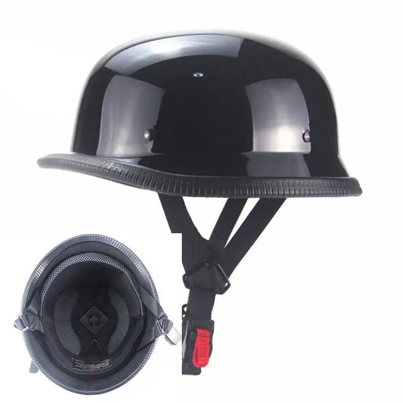 Винтажный мотоциклетный шлем-круизер, немецкий шлем на половину лица, мотоциклетный яркий черный автомобильный Стайлинг, шлемы в горошек 
Винтажный мотоциклетный шлем-круизер, немецкий шлем на половину лица, мотоциклетный яркий черный автомобильный Стайлинг, шлемы в горошек