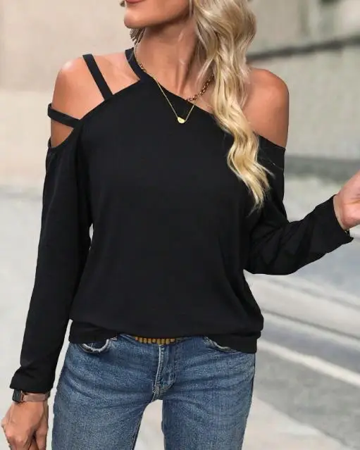 Women's Top Spring and Summer New Fashionable and Intellectual Style Solid Color Slant Neck Hollow Design Long Sleeve Top
Women's Top Spring and Summer New Fashionable and Intellectual Style Solid Color Slant Neck Hollow Design Long Sleeve Top